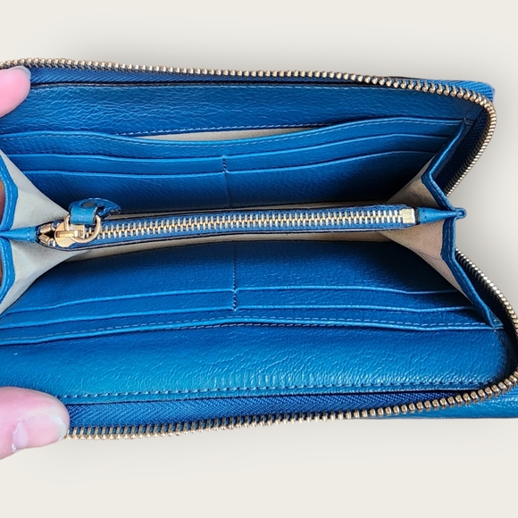 CHLOÉ Elsie Blue Leather Continental Long Wallet,  Vintage - Picture 9 of 11